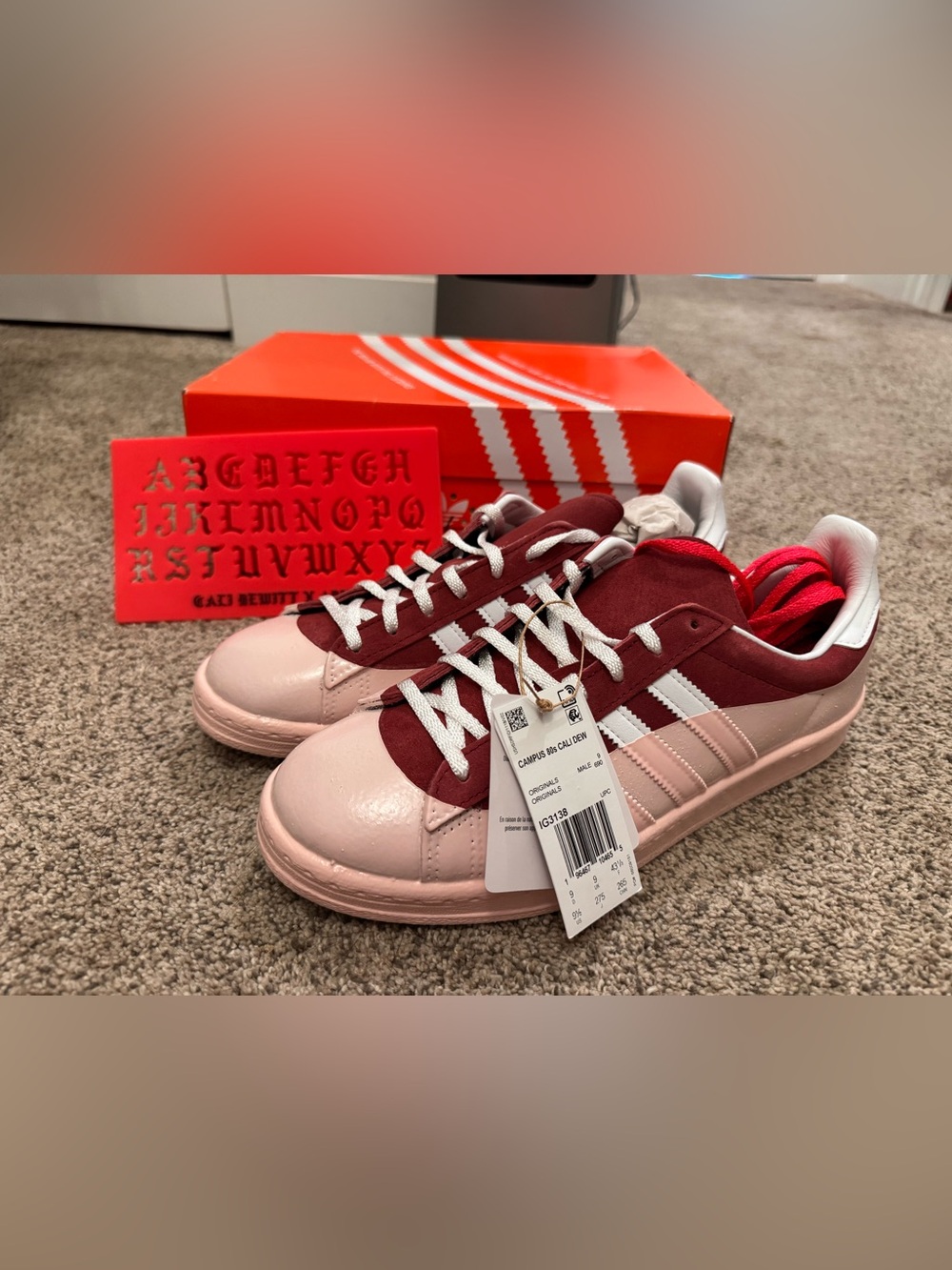 Cali Thornhill Dewitt x adidas Campus 80s 'Burgundy' | Pink |